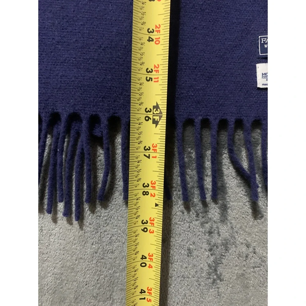 Montana State University Wool Scaft Navy Blue OS Unisex Faribault USA Made EUC